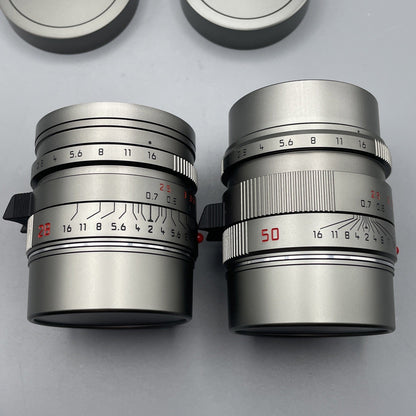 Leica M-P Titanium Set (Typ 240) 28mm F2 ASPH 50mm F2 APO - 10976 Mint Condition - RARE