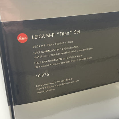 Leica M-P Titanium Set (Typ 240) 28mm F2 ASPH 50mm F2 APO - 10976 Mint Condition - RARE