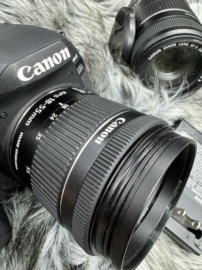 Canon EOS 77D 24.2 MP Digital Slr Camera with EF-S 18-55mm + ef-s 55-250mm Lenses